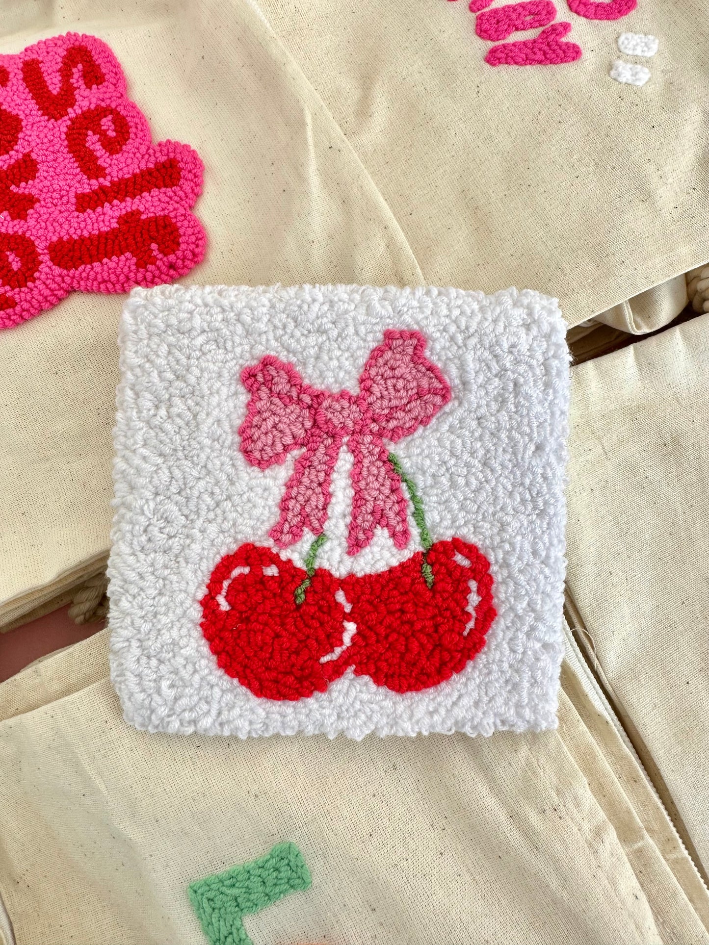 Cherry bow coaster