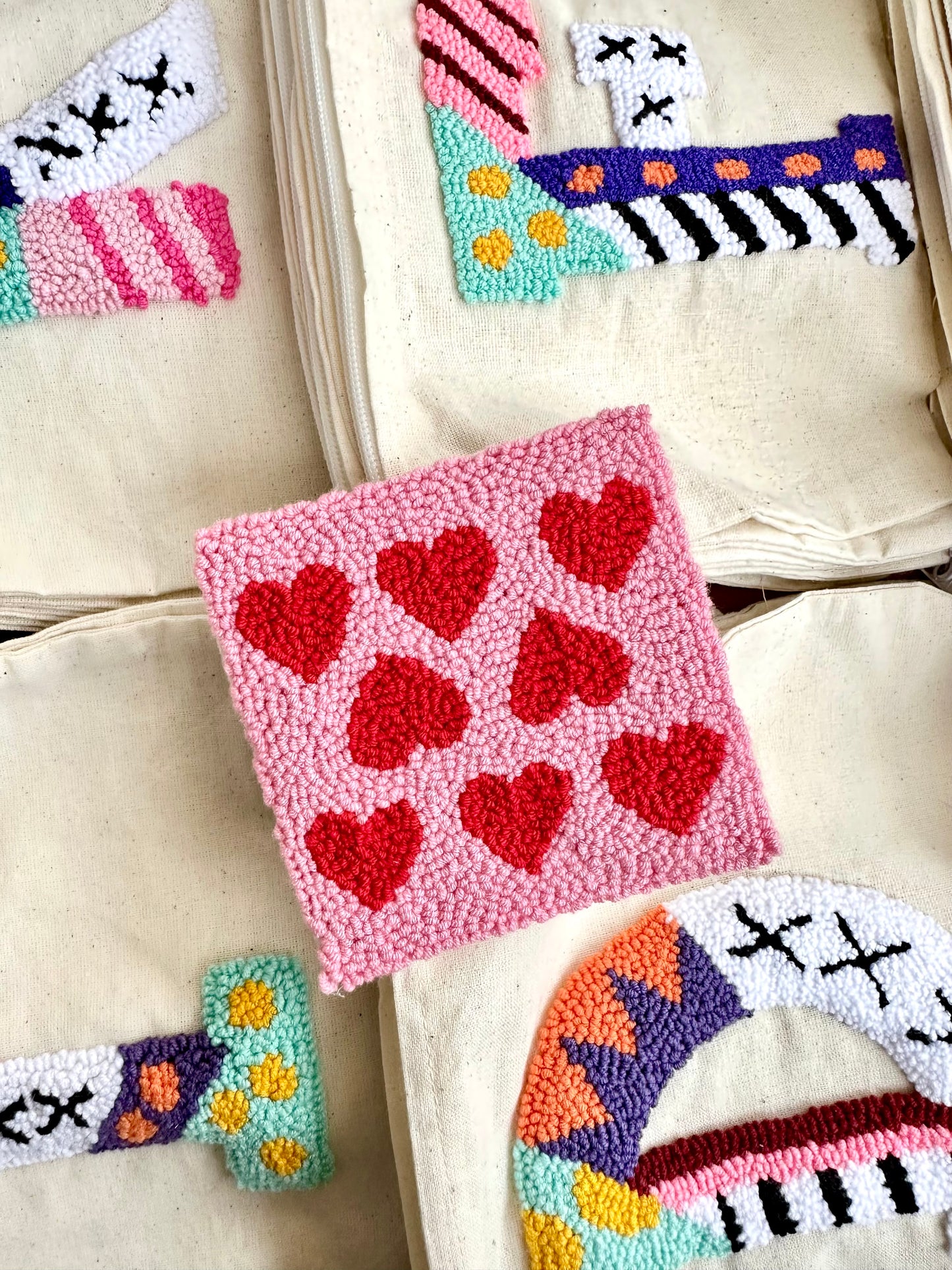 Hearts square coaster