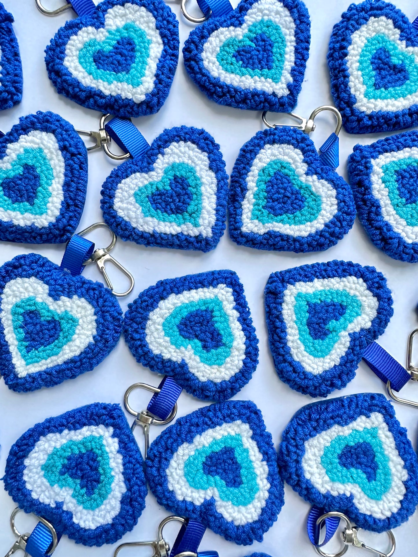Evil eye heart keychain