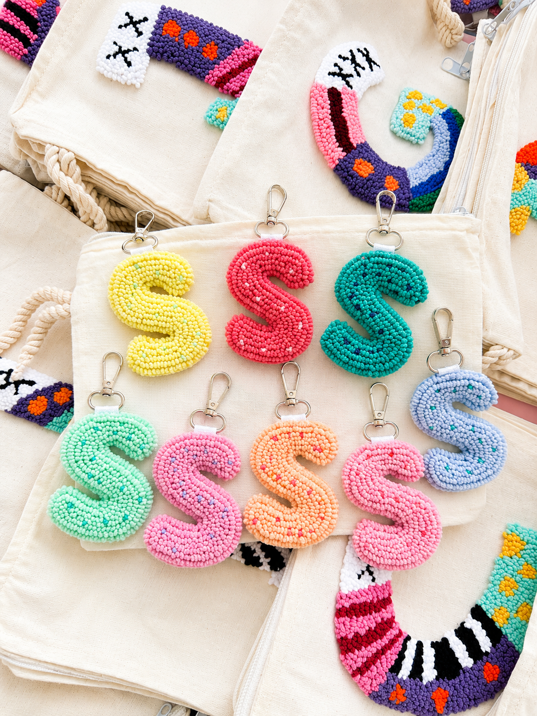 Initial charm Keychain