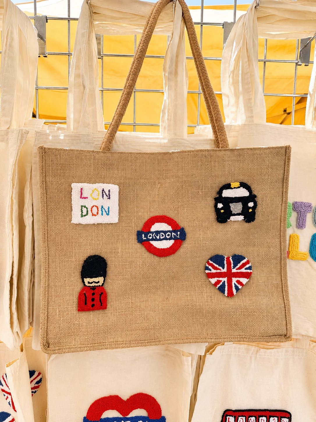 London icons jute tote