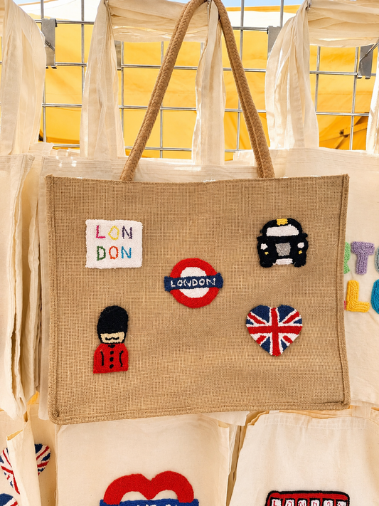 London icons jute tote
