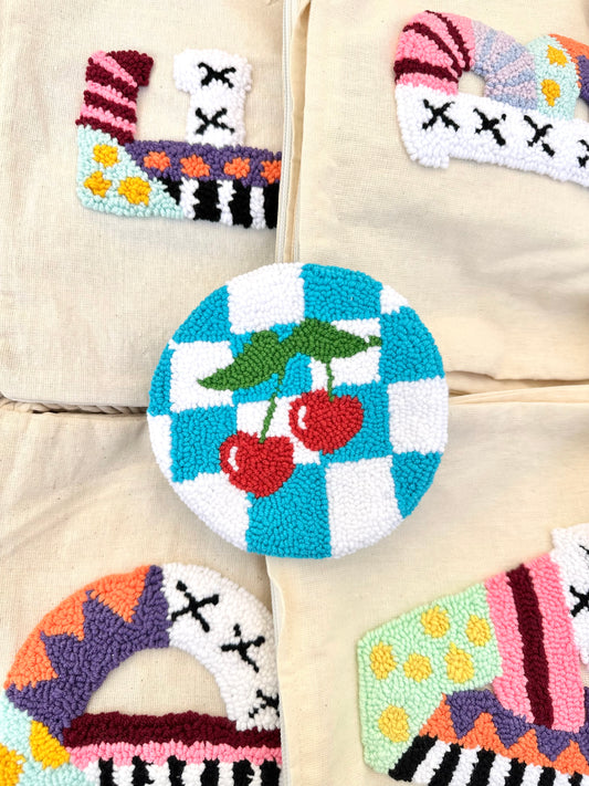 Checkered Cherry coaster