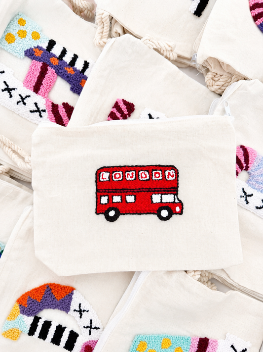London bus makeup bag