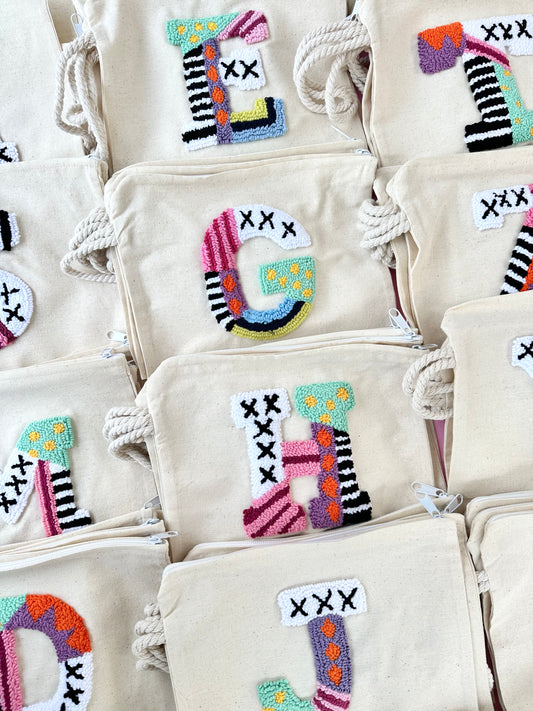Letter makeup bag
