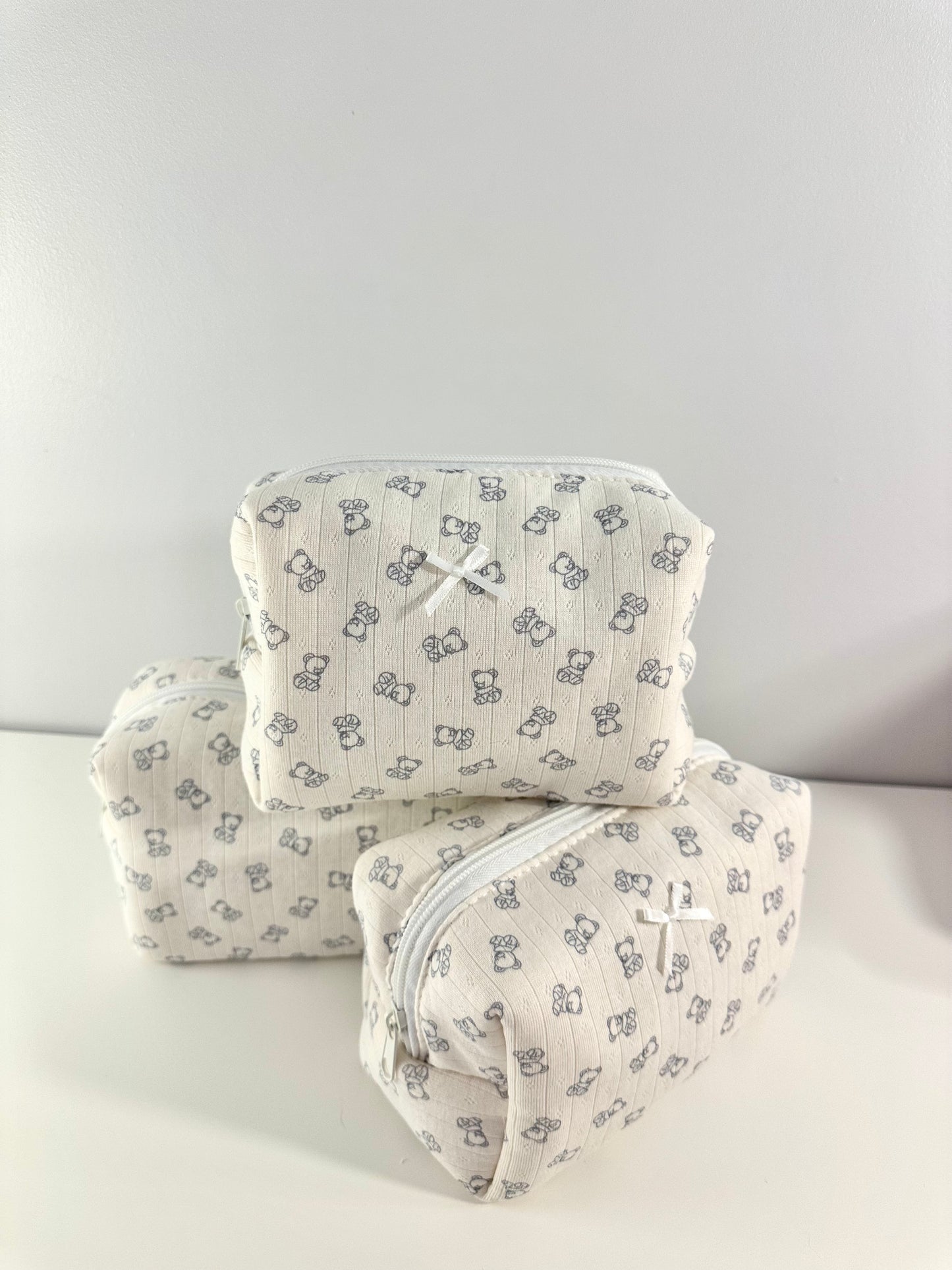 White bear makeup bag