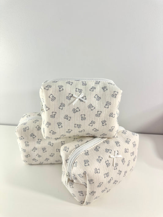 White bear makeup bag