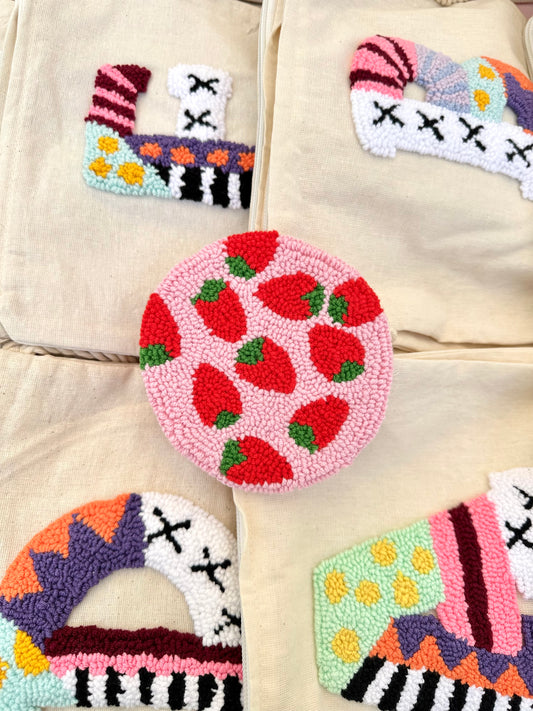 Pink strawberries coaster