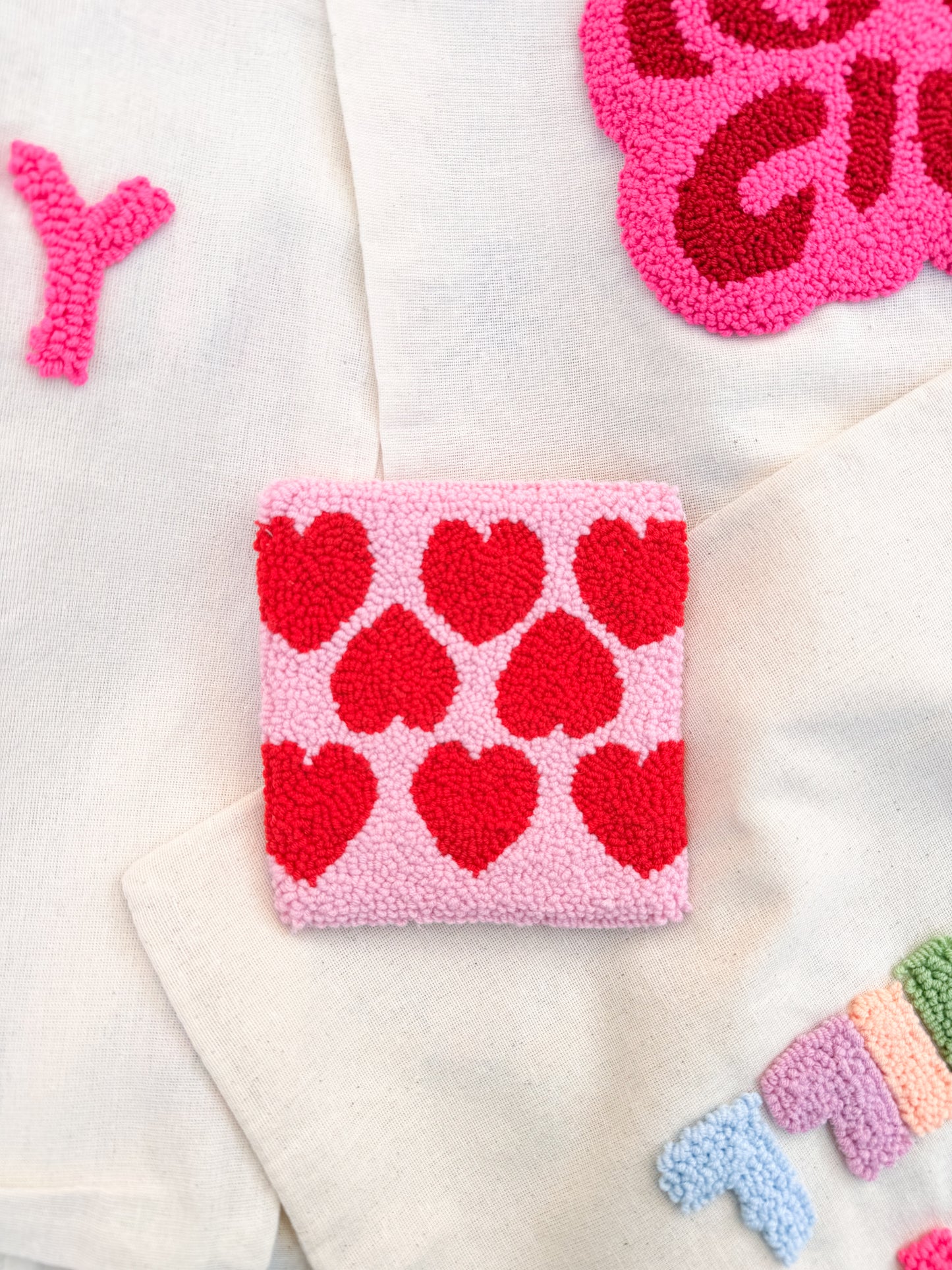Hearts square coaster