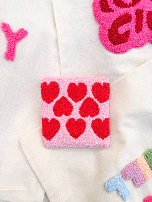 Hearts square coaster