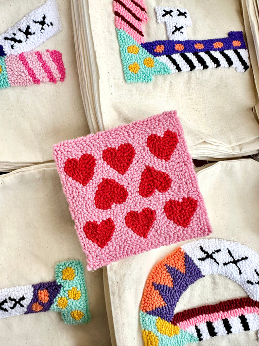 Hearts square coaster