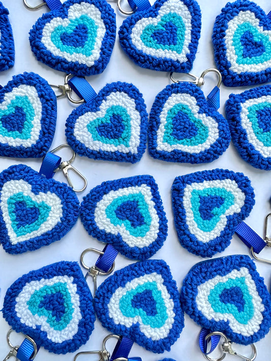 Evil eye heart keychain