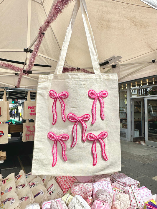 Pink Bow tote bag