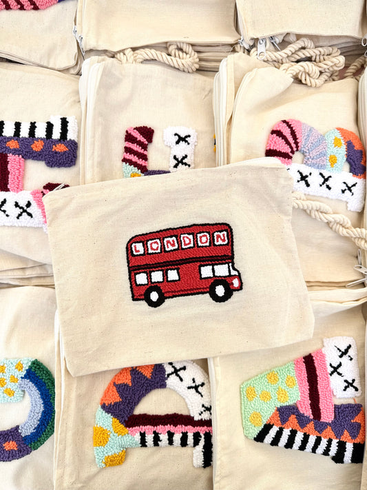 London bus makeup bag
