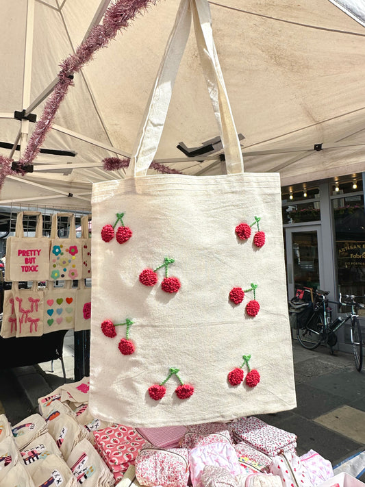 Cherries tote bag