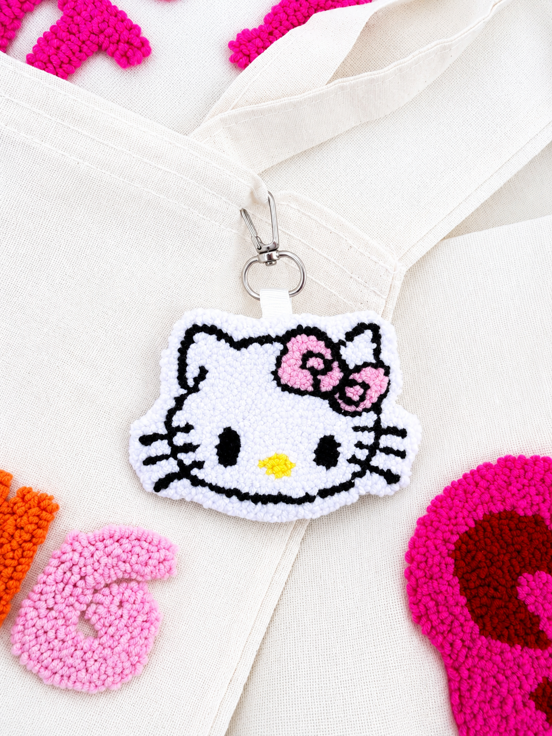 kitty Bow charm keychain
