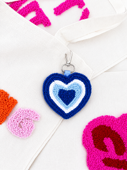 Evil eye heart keychain