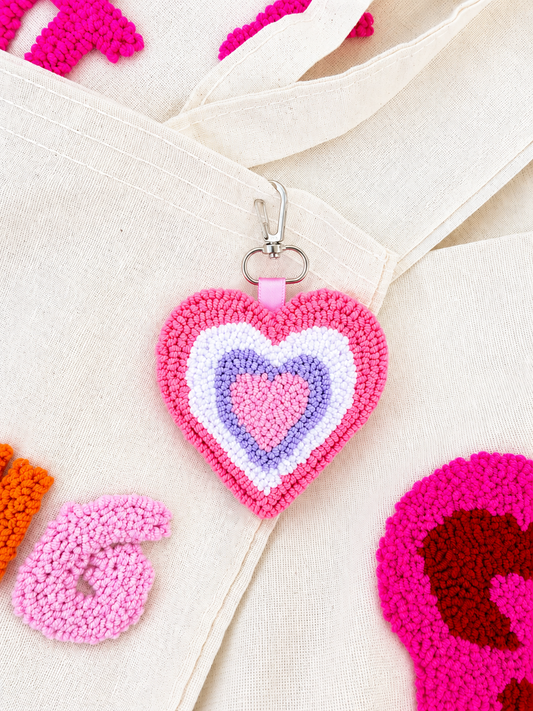 Candy heart charm keychain