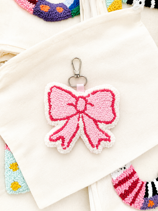 Pink Bow Keyring