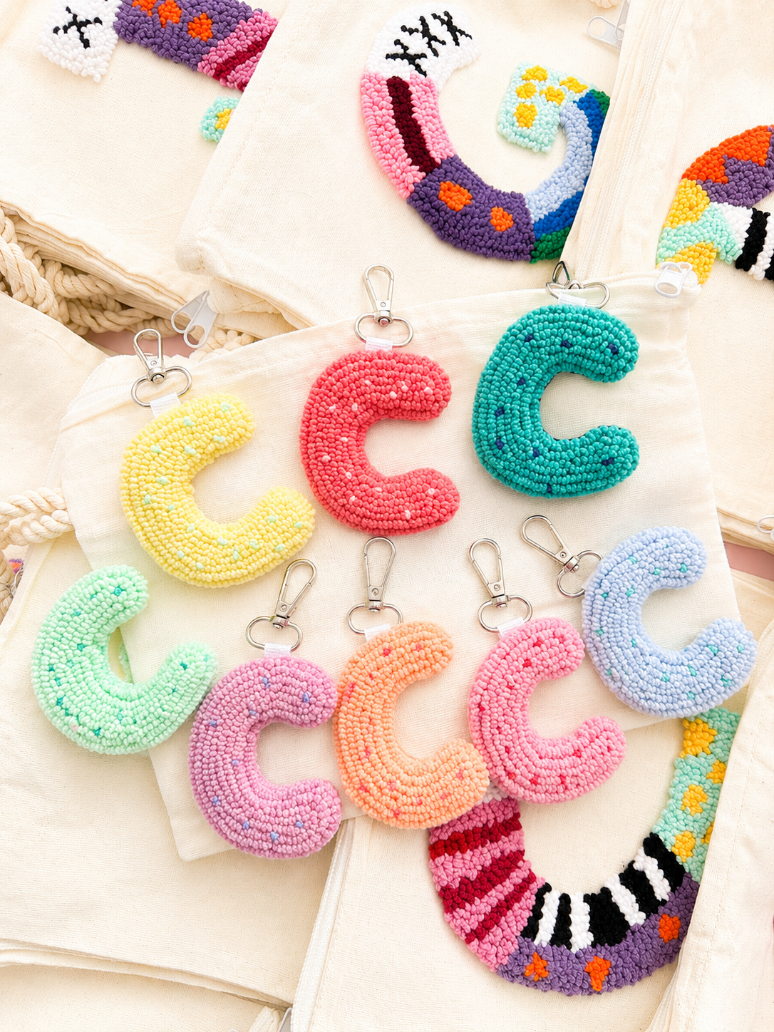 Initial charm Keychain