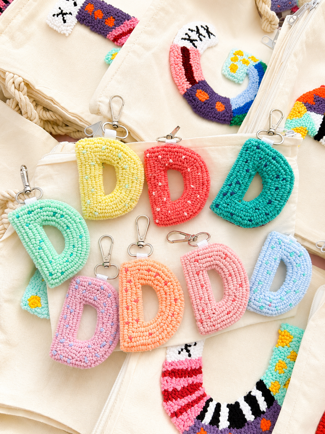 Initial charm Keychain