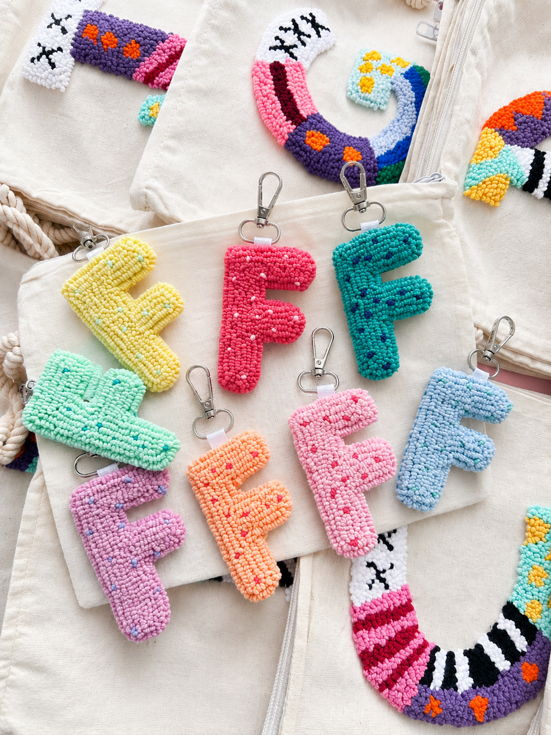 Initial charm Keychain