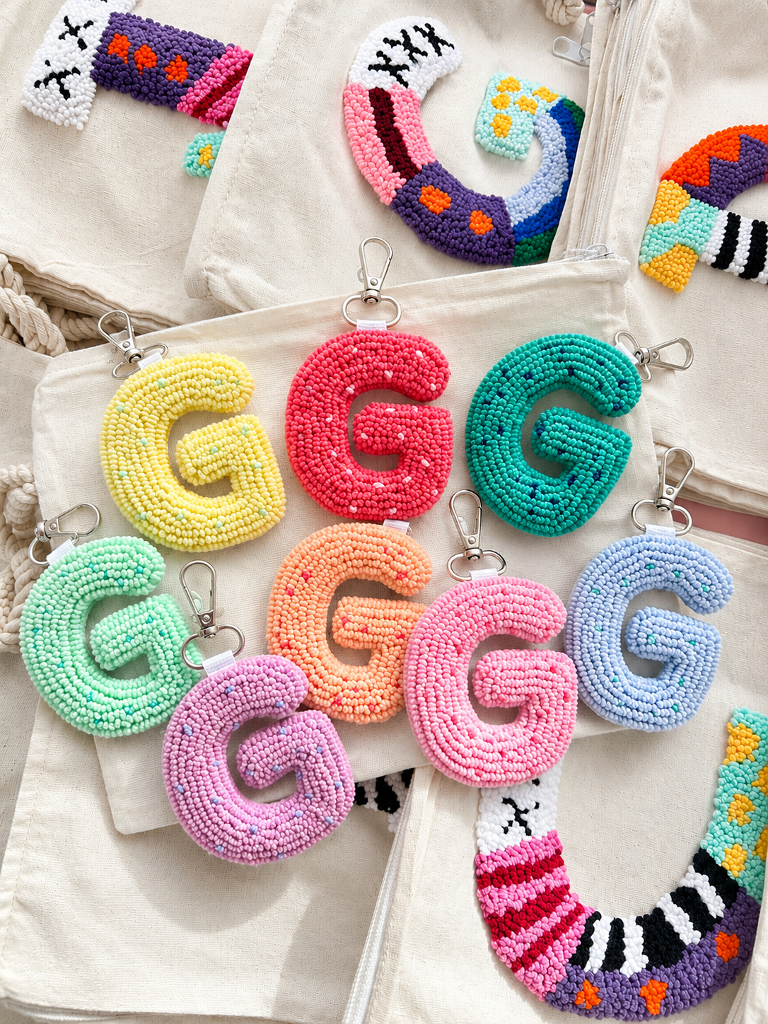 Initial charm Keychain