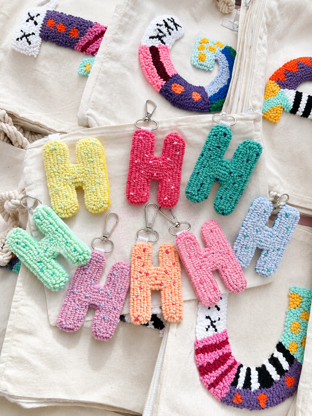 Initial charm Keychain