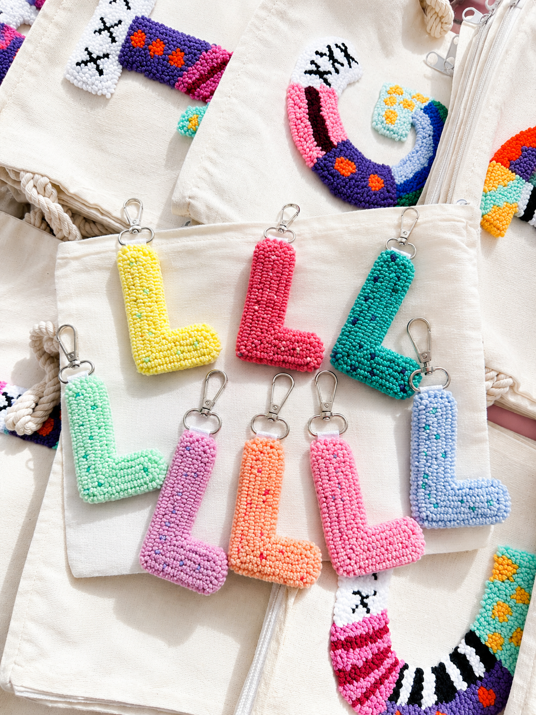 Initial charm Keychain