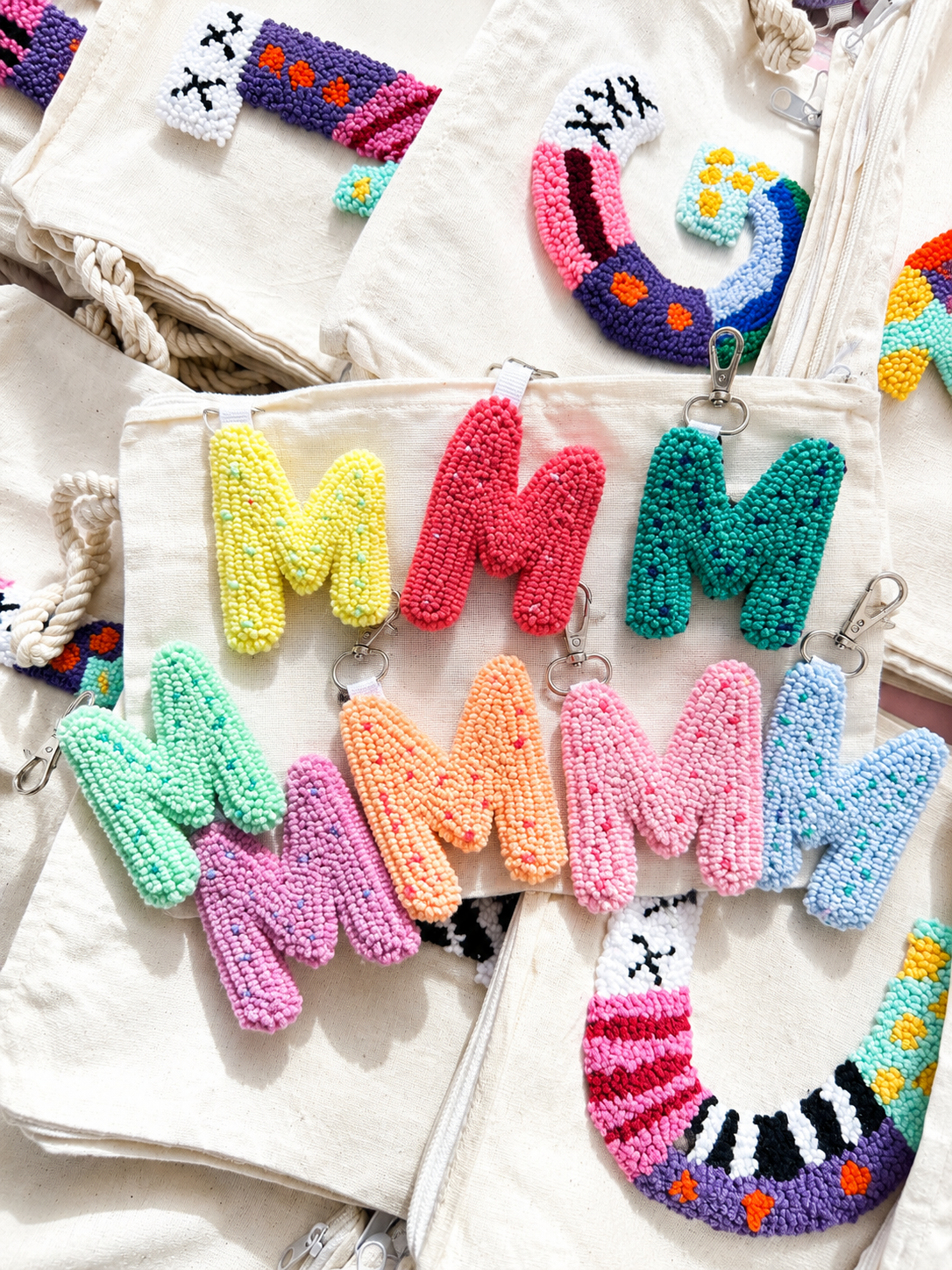 Initial charm Keychain