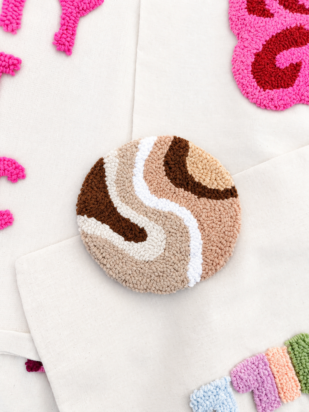 Brown swirl coaster