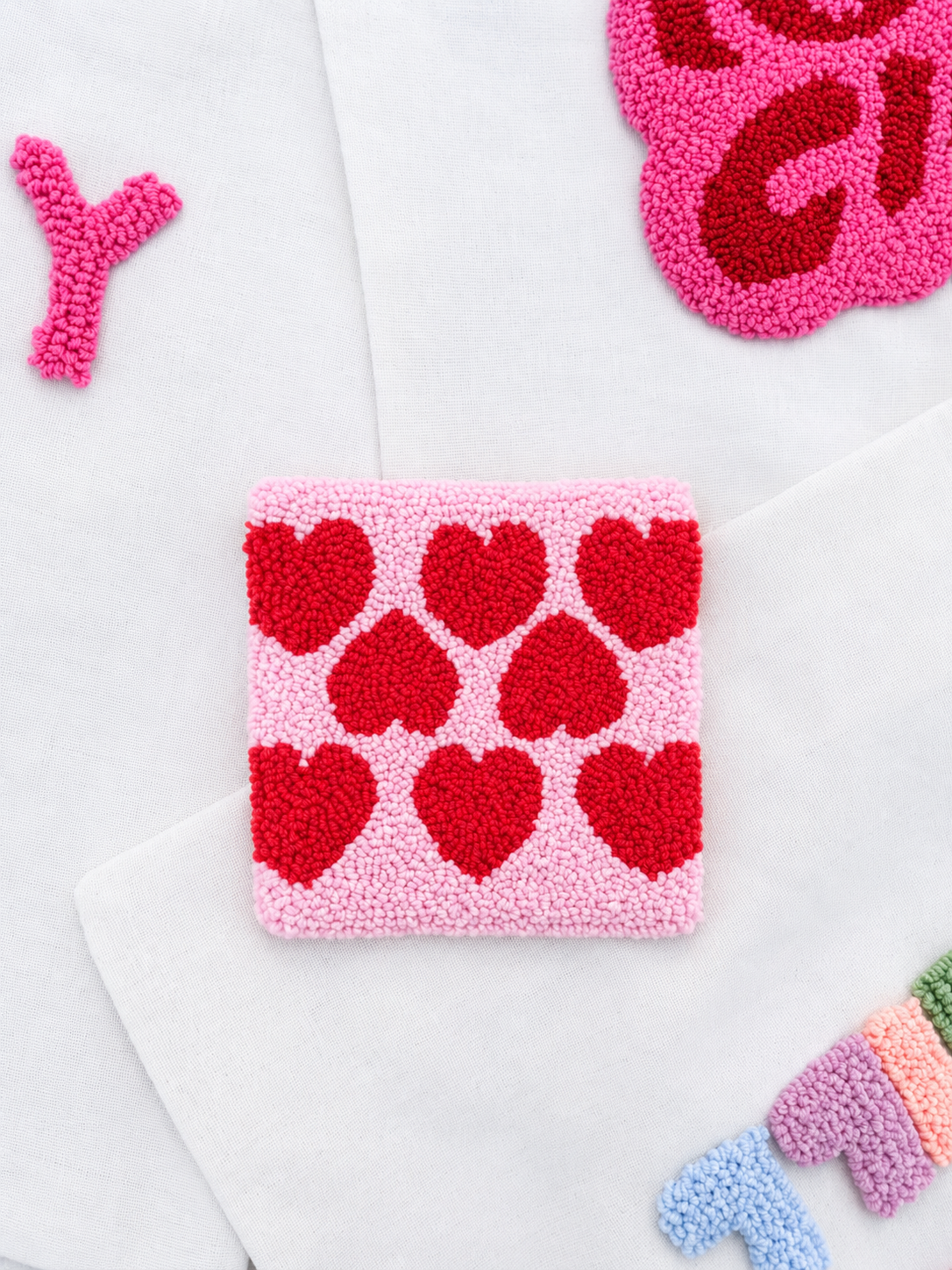 Hearts square coaster