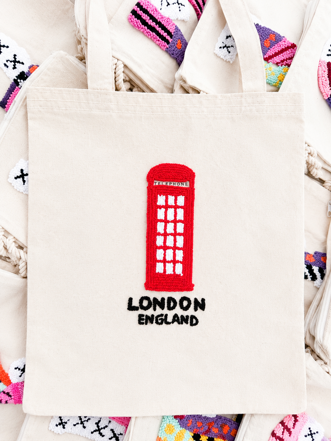 Telephone booth tote bag