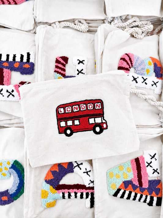 London bus makeup bag