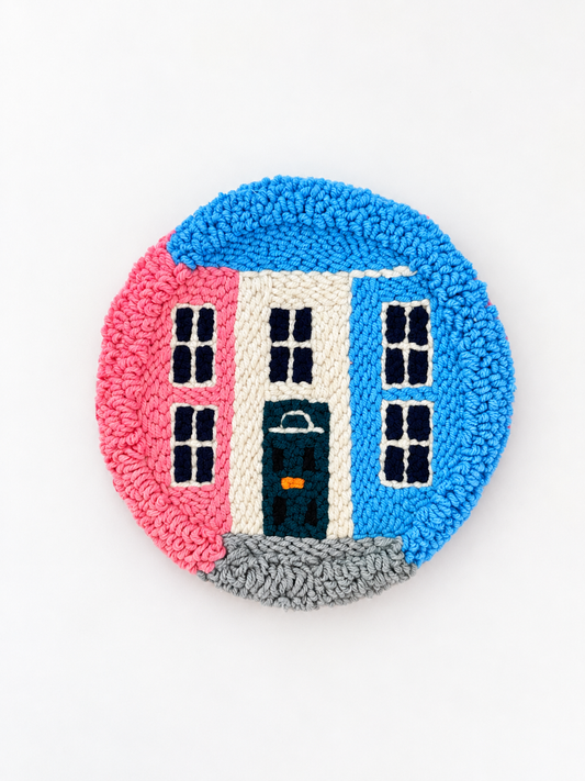 Coloured houses coaster