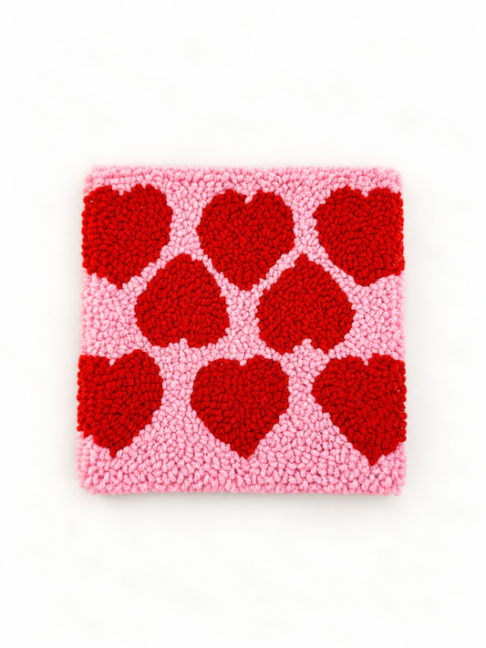 Hearts square coaster
