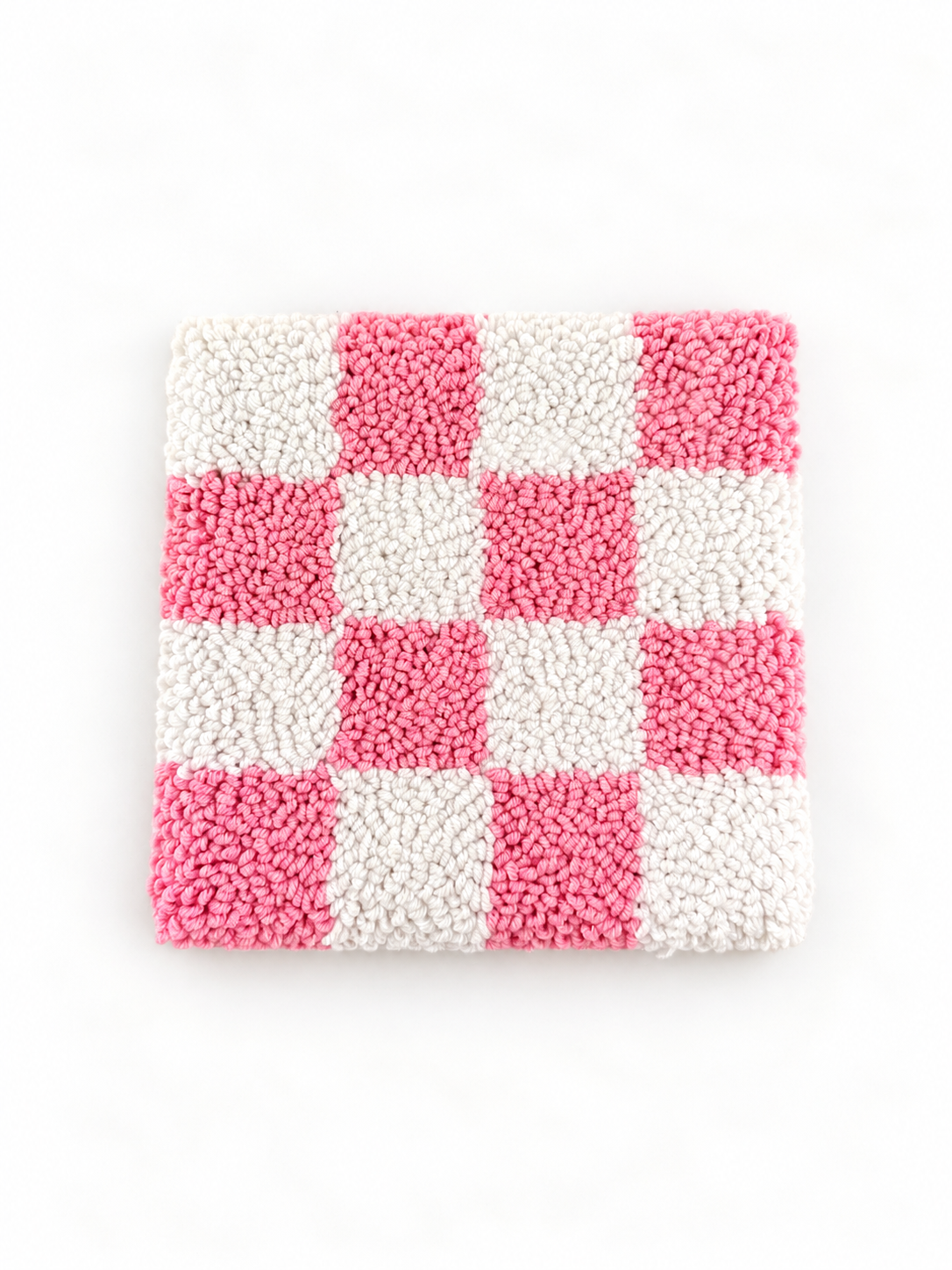 Pink checkered coaster