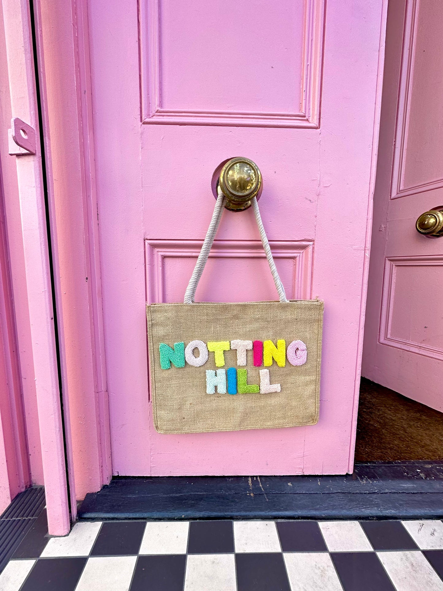 Notting Hill jute tote bag