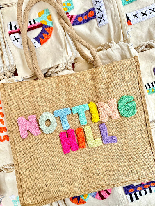 Notting Hill jute tote bag